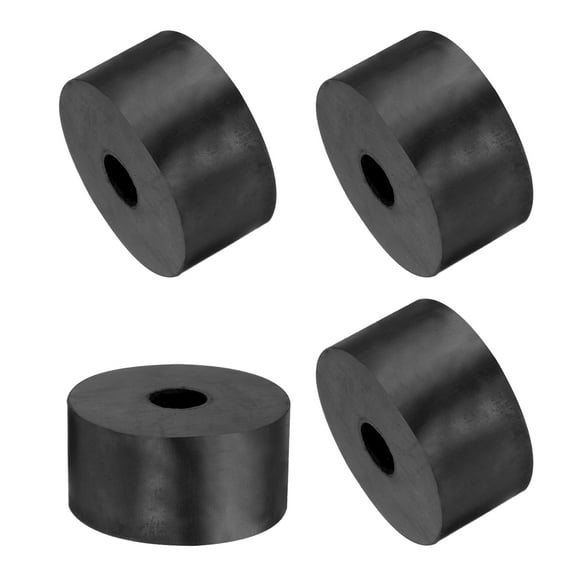 4 Packs Rubber Spacers 40mm OD, 10mm ID, 20mm Height Round Anti Vibration Spacer Thick Rubber Washers