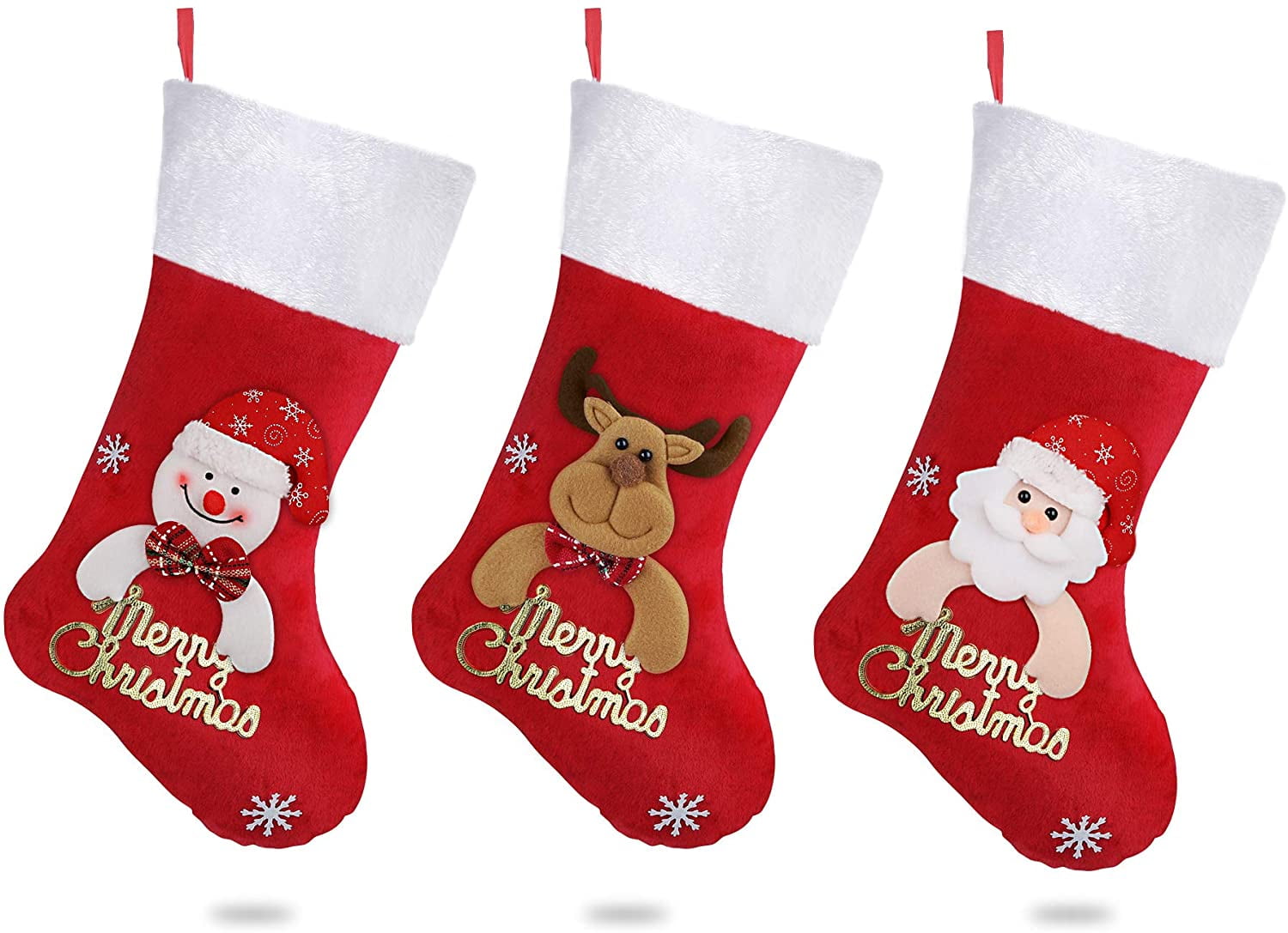 Download Popeven Christmas Stockings 3 Pack 18 Inch Big Christmas Kids Gift Stocking Bags And Christmas Hanging Socks For Party Decoration And Xmas Day Cartoon Walmart Com Walmart Com
