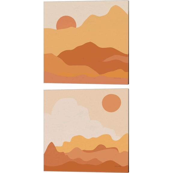 Great Art Now Mountainous Orange by Sara Zieve Miller 2 Piece Canvas Art Set Each 14W x 14H
