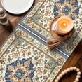 thumbnail image 5 of Vintage Ethnic Floral Table Runner, Green Blue Classical Bohemian Style Cotton Linen Kitchen Table Decoration Washable Dining Tabletop Runners for Home Party Decor 13x90 Inches, 5 of 9