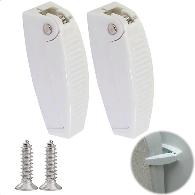 KAIYANG Puerta de almacenamiento para caravana de 2 piezas, puertas para equipaje, accesorios para caravana, cerradura de puerta, clip de puerta, blanco