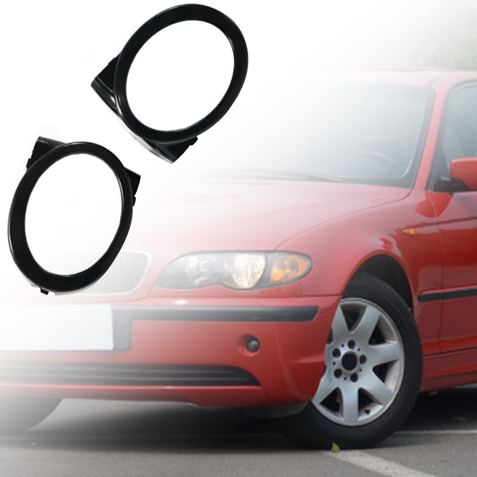 Farfi 1 Pair Fog Light Cover Fine Fit Scratch Resistant ABS Fog
