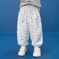 thumbnail image 6 of XUNKUSGA Girls Pants Baggy Cotton Pull Up Kids Harem Pant Breathable Tropical Print Loose Casual Trousers with Elastic Waist Long Pants for Boys Girls,Purple,6 Years, 6 of 6
