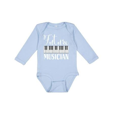 

Inktastic Future Musician- Piano Music Gift Baby Boy or Baby Girl Long Sleeve Bodysuit