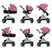 Evenflo Pivot Modular Travel System with LiteMax Infant Car Seat, Dusty Rose