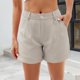 thumbnail image 1 of Puntoco Pantalones cortos deportivos de moda para mujer, de verano, sólidos, para fitness, correr, gimnasio, pantalones cortos deportivos activos para mujer, 1 of 5