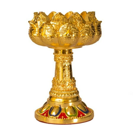 

NUOLUX 1Pc Exquisite Alloy Butter Lamp Holder Lotus-shaped Creative Lamp Holder (Golden)