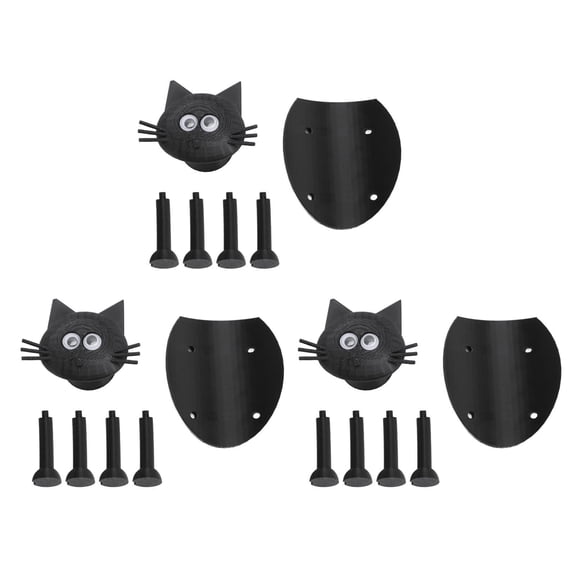 BIMZUC 3‑Pack Black Cat Toilet Paper Holder Set – Whimsical, Easy‑Replace Design for Bathroom, Kitchen & Office Storage