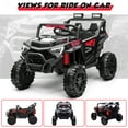 thumbnail image 6 of iRerts 24V Ride on UTV, Powered Ride on Cars with Remote Control, Bluetooth, Music Player, 4 Wheels Suspension, LED Lights, Ride on Toys Electric Vehicles Cars for Kids Boys Girls Gifts, Black, 6 of 9