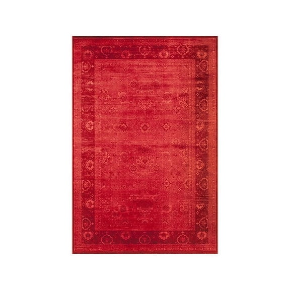 Momeni Floral Transitional Area Rugs, Red, 90" x 60"