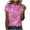 #3-Hot Pink, variant on Patlollav Womens T-Shirt Casual Loose Floral Print Crewneck Printed Short Sleeve Tops
