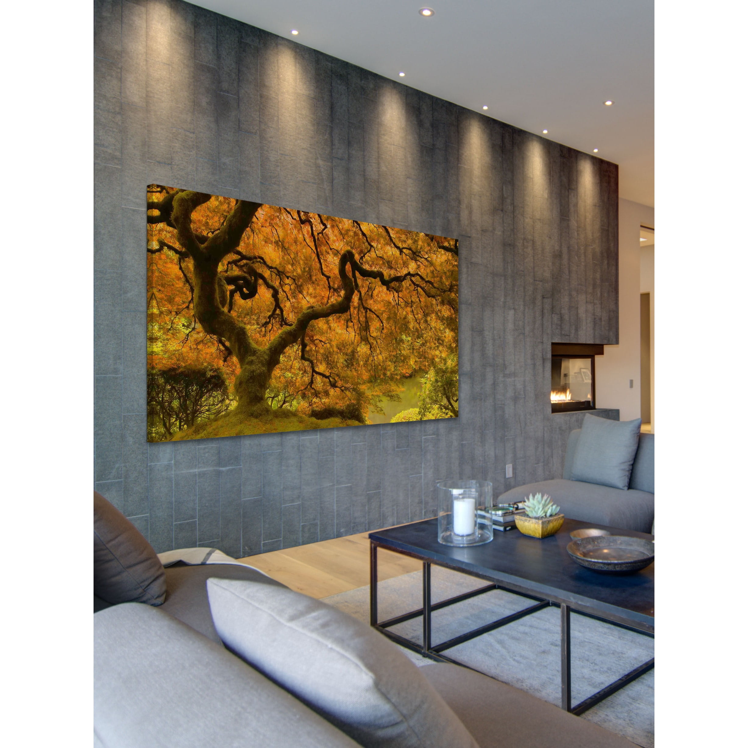 MARMONT HILL  - Golden Maple Painting Print on Canvas - Multi-Color 24 x 12