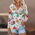 thumbnail image 2 of Kddylitq Women Christmas Tree T-Shirt Merry Christmas Cute Print V Neck Top Casual Holiday Xmas Long Sleeves Gifts Shirts Tops Camouflage 2XL, 2 of 5