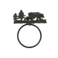 thumbnail image 3 of Rustic Cast Iron Black Bear Mother and Cub Towel Ring, 3 of 5