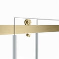 thumbnail image 3 of Vinnova Spezia 48" W x 76" H Double Sliding Frameless Glass Shower Enclosure in Gold, 3 of 12