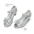 thumbnail image 4 of BURUDANI Girls’ Princess Dress Shoes with Bow & Flower, Low Heel Flats for Weddings, Parties, Little/Big Kids, 4 of 5