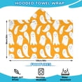 thumbnail image 2 of Orange Halloween Ghosts Hooded Bath Towel，60"x35" for Ages 3 To 12 Kids, Quick Dry Lightweight Soft Microfiber Hood Beach Towel Cover Up for Kids, 2 of 7