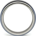 thumbnail image 2 of Titanium Triple Groove Blue Anodized Ring, 2 of 5