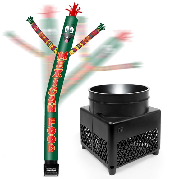 6FT Mexican Food Inflatable Tube Man with Weather-Resistant Blower (5.5'' Diameter) and Built-in LED - Wacky Waving Dancing Guy for Business Advertising Promotion