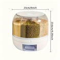 thumbnail image 4 of Asnews 360° Rotating Cereal Dispenser Container, Rice Dispenser Storage Container for Kitchen, BPA-free, White, 4 of 6