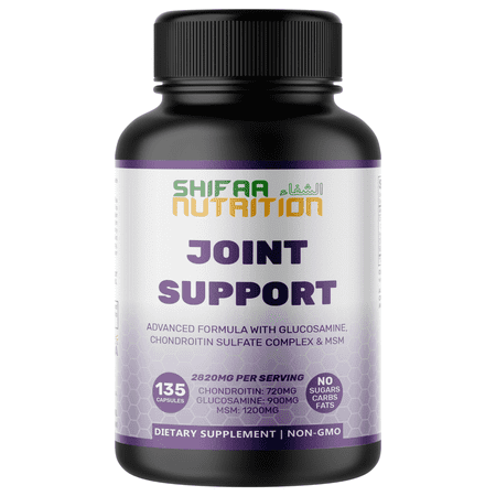 Halal Joint Support Supplement – Glucosamine, Chondroitin & MSM for Joint Health – 135 Capsules