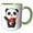 Green/White, variant on 3drose, Funny Cute Kawaii Panda Bear with Red Daisy Flower Cartoon, 11oz Magic Transforming Mug