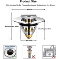 thumbnail image 4 of Tapón de lavabo universal MACHAO de acero inoxidable para fregadero 32 y 38 mm, 4 of 5