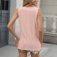 thumbnail image 5 of Tank Tops for Women Sleeveless V Neck Solid Loose Casual T-shirt Pink S, 5 of 5