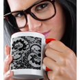 thumbnail image 2 of 3drose, Sassy Black and White Lace Print Perfect for Bachelorette or Lingerie Parties, 11oz Two-tone Red Mug, 2 of 6