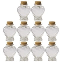 OHOIOLLA 10Pcs Clear Bottle Wishing Bottles Glass Heart Shaped Containers Storage Decoration present Creation