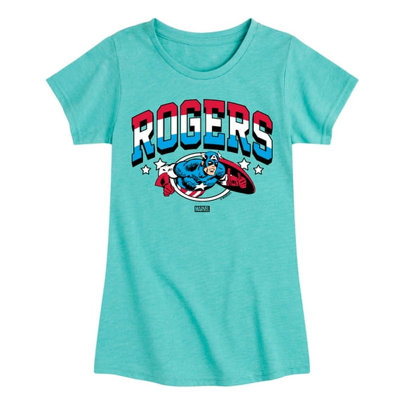 Marvel Captain America - Rogers - Toddler and Youth Girls Fitted Short Sleeve Graphic T-shirt