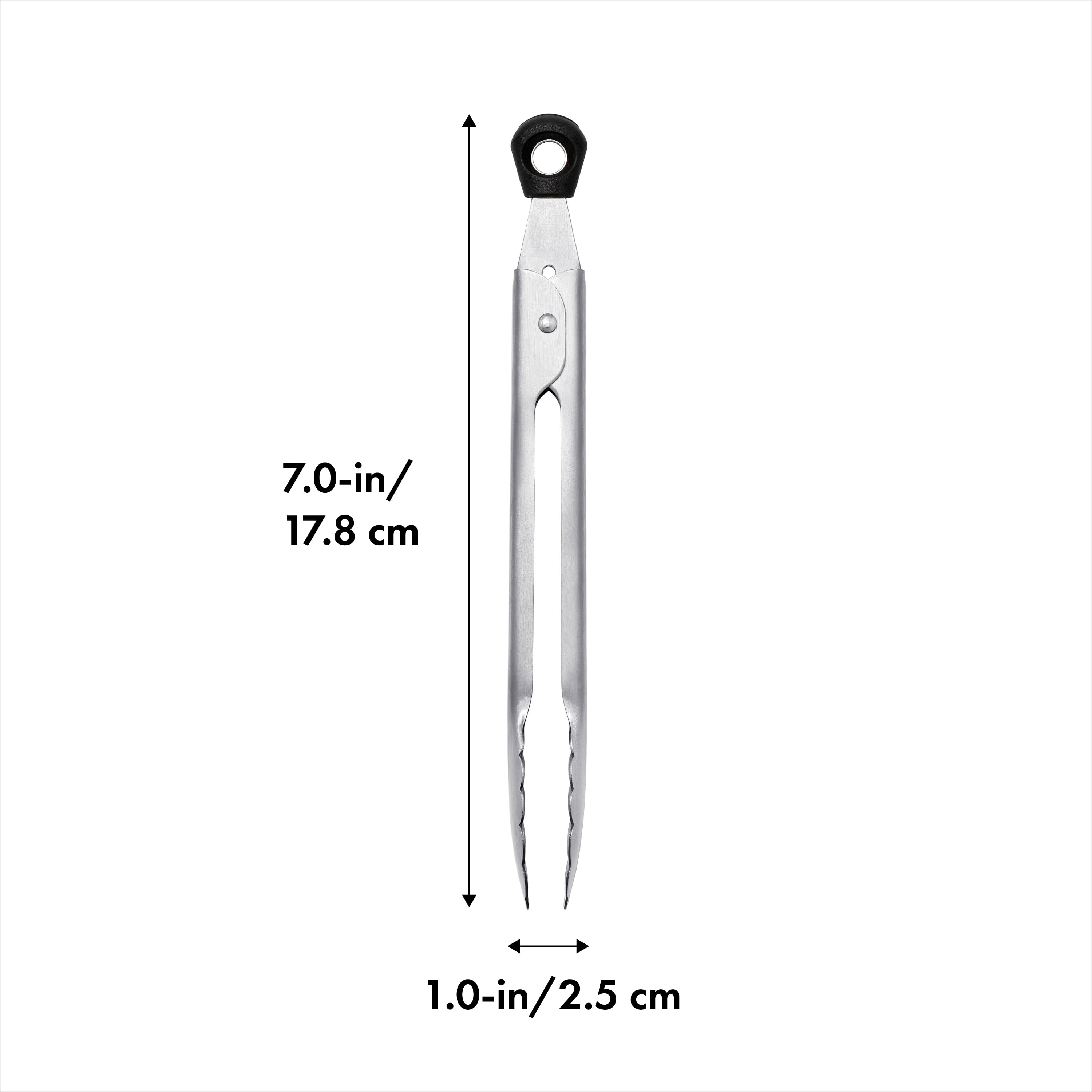 OXO SoftWorks Stainless Steel Mini 7-inch Food Tong with Locking Handle