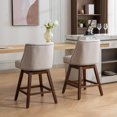 thumbnail image 3 of LEGAHOME Bar Stools Set of 2, 26” Swivel Counter Height Bar Stools with Soft Foam and Steel Spring Core, Modern Bar Stools with Wood Legs for Kitchen Island, Bar, Dining Room, Beige, 3 of 8