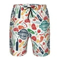 thumbnail image 4 of Yiaed Barbecue Print Men's Swim Trunks with Lining Quick Dry Sports Shorts Beach Shorts Boardshorts-Medium, 4 of 5