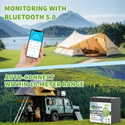 12V 100AH Mini LiFePO4 Lithium Battery Bluetooth,for RV,Solar,Marine,Camping,Trolling Motors,off Gird,Deep Cycles,TCBWORTH Group 22NF Battery,Smart 100A BMS