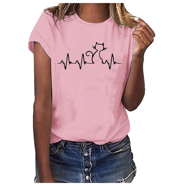 Pntutb Mujeres Niñas Tallas grandes Imprimir Camisetas Camisetas Manga corta Camiseta Blusa tops Pntutb Pntutb-4462
