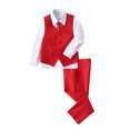 thumbnail image 3 of Boys 4-Piece Formal Wear Set Suit Vest Shirt Pants Tie Perfect for Wedding Pageboy Coming of Age Ceremony or Graduation Performance, 3 of 6