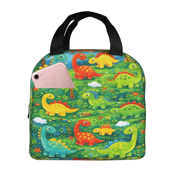 Dinosaur Lunch Bag Reusable Thermal Lunch Box with Handle for Women and Men