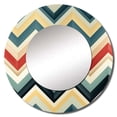 thumbnail image 2 of Designart "Pastel Vintage Chevron III" Chevron Rund Mirror For Wall Decor - Large Multicolor Round Print Mirror - Round Glam Mirror - Wall Mounted Round Large Mirror - 29" x 29", 2 of 6
