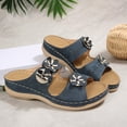 thumbnail image 5 of Bkhluea Women Wedge Slide Sandals Floral Appliqué Shoes Comfortable For Casual Home Travel Daily Outdoor Activities, 5 of 7