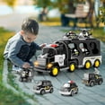 thumbnail image 6 of 5 In 1 Police Truck Toy For Boys 3-9 Years Carrier Vehicle With Cars And Helicopter Friction Powered, 6 of 8