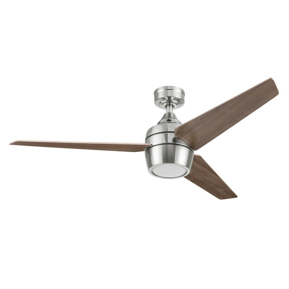 Honeywell Eamon 52" Modern Brushed Nickel Remote Control Ceiling Fan with Integrated LED Light, 3 Blade