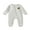 Gray, variant on Gzhioc Newborn Baby Boy Footed Romper Football Embroidery Long Sleeve Round Neck Zip Jumpsuit