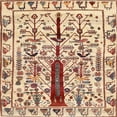 thumbnail image 1 of Ahgly Company Indoor Square Contemporary Brown Gold Abstract Area Rugs, 4' Square, 1 of 6