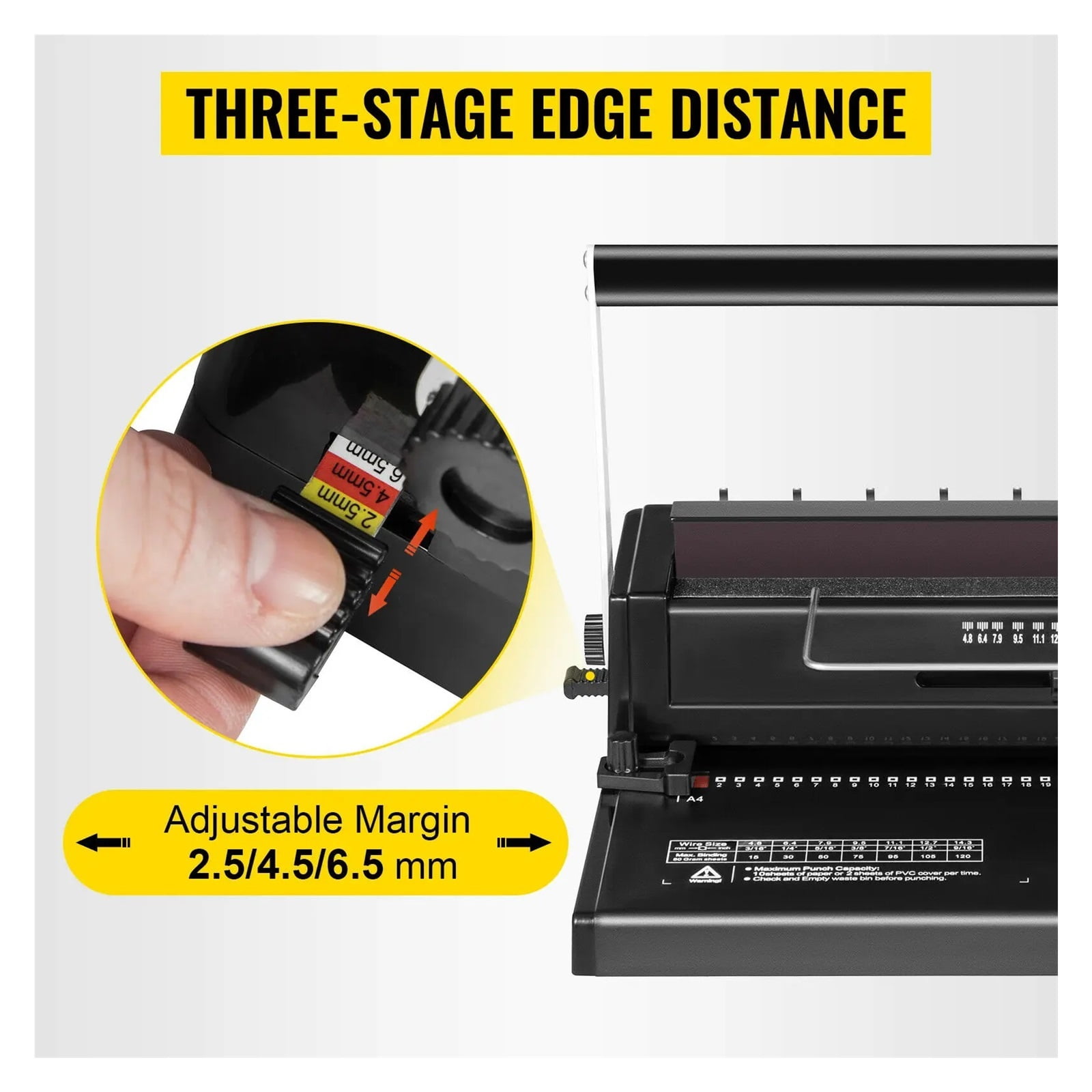 34 Holes Manual Coil Binding Machine Book Binding Machine Spiral Coil Paper Puncher Wire Punching Binder Insert A4 Papers ,Easy to Operate