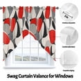 thumbnail image 3 of Red Black Visual Arts Swag Curtain Valance for Windows, Abstract Modern Art Window Treatments Short Swag Topper for Kitchen Windows Bathroom Bedroom, 36"x45", 3 of 8