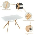thumbnail image 6 of Lecut Rectangle Dining Table set for 4 Modern Kitchen Table with Sturdy Metal Legs and Wood Grain Finish for Dining Room Kitchen and Small Space, White, 6 of 9
