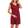 thumbnail image 6 of Diufon Plus Size Maternity Dress Spring Summer Sleeveless V Neck Dress Casual Solid Color Nursing Dress, 6 of 9