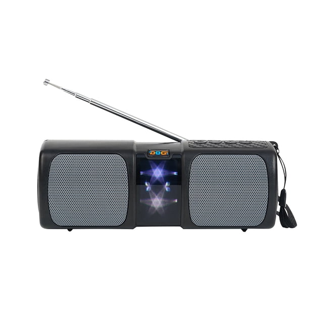 Altavoz Bluetooth portátil, con carga solar, función de radio FM, luz LED, altavoz inalámbrico ligero de alta potencia
