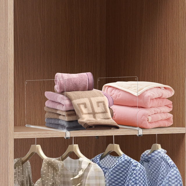 PAMINGONO 6 Pcs Shelf Dividers Separator PS Optimize Organization Assorted Color Organizers Bookshelf Home Organization